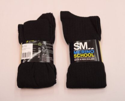 Boys long black wool sock